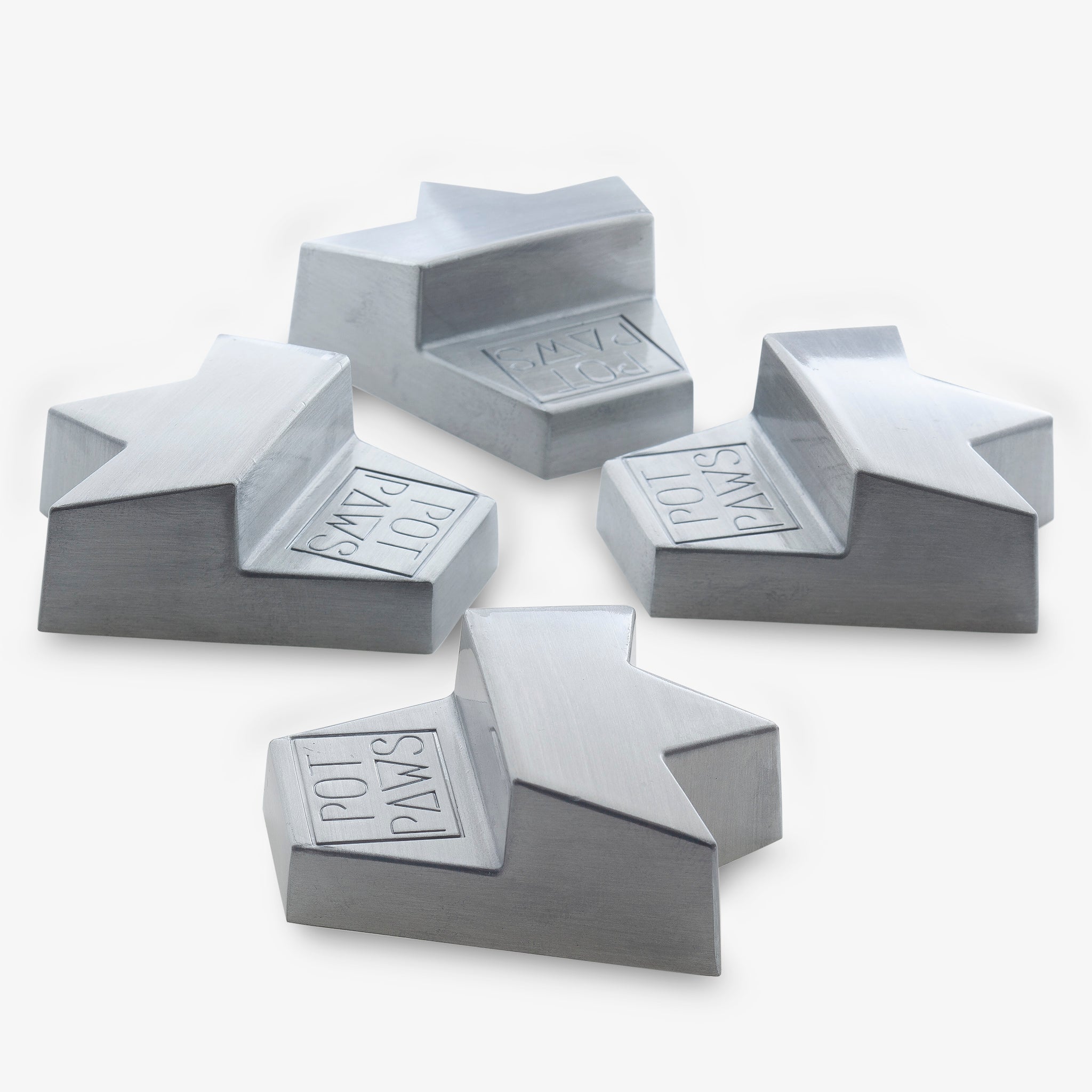 crawn shape stainless steel pet bowl weights with engraved POT PAWS logo