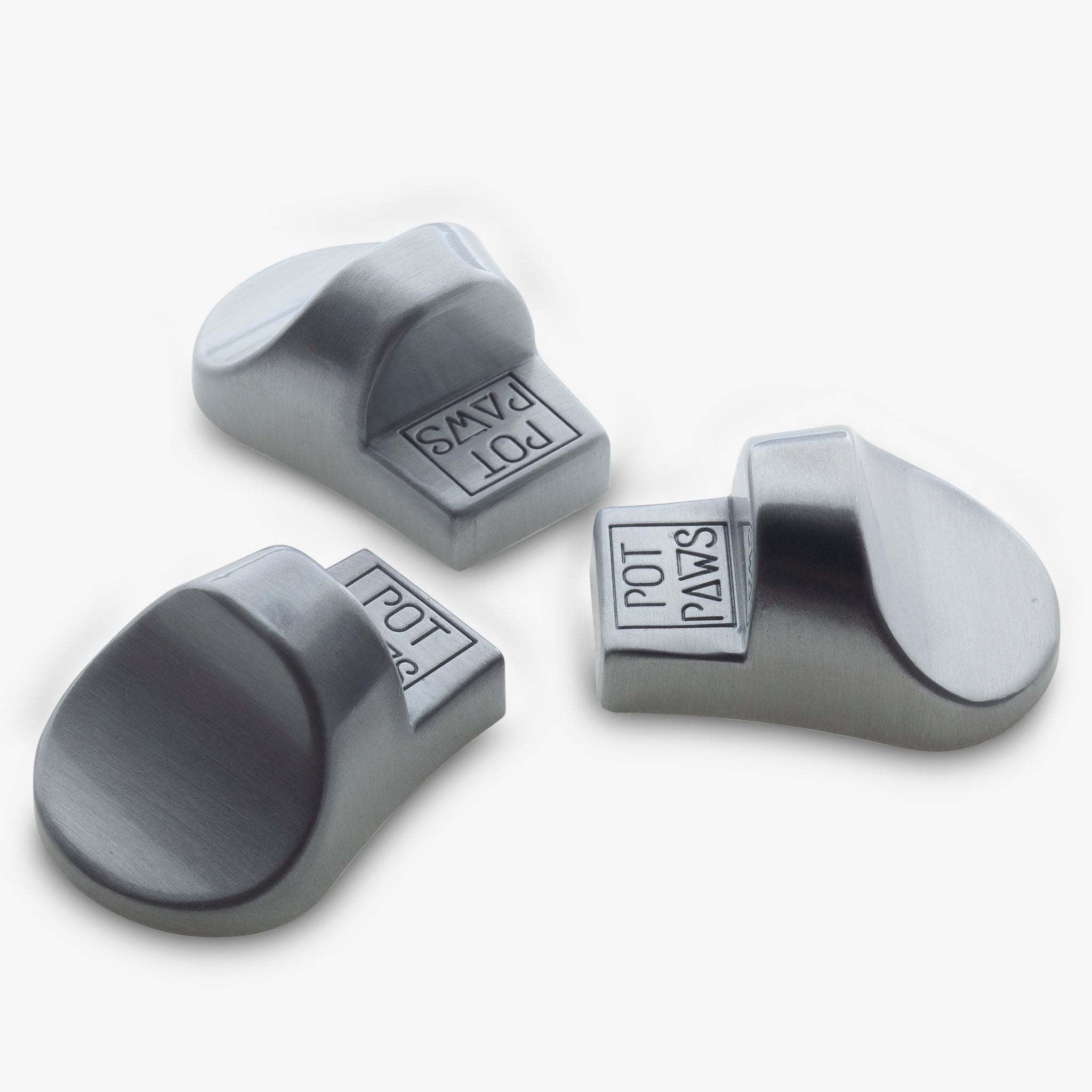 Set of gray Pot Paws plant feet for small pots and planters