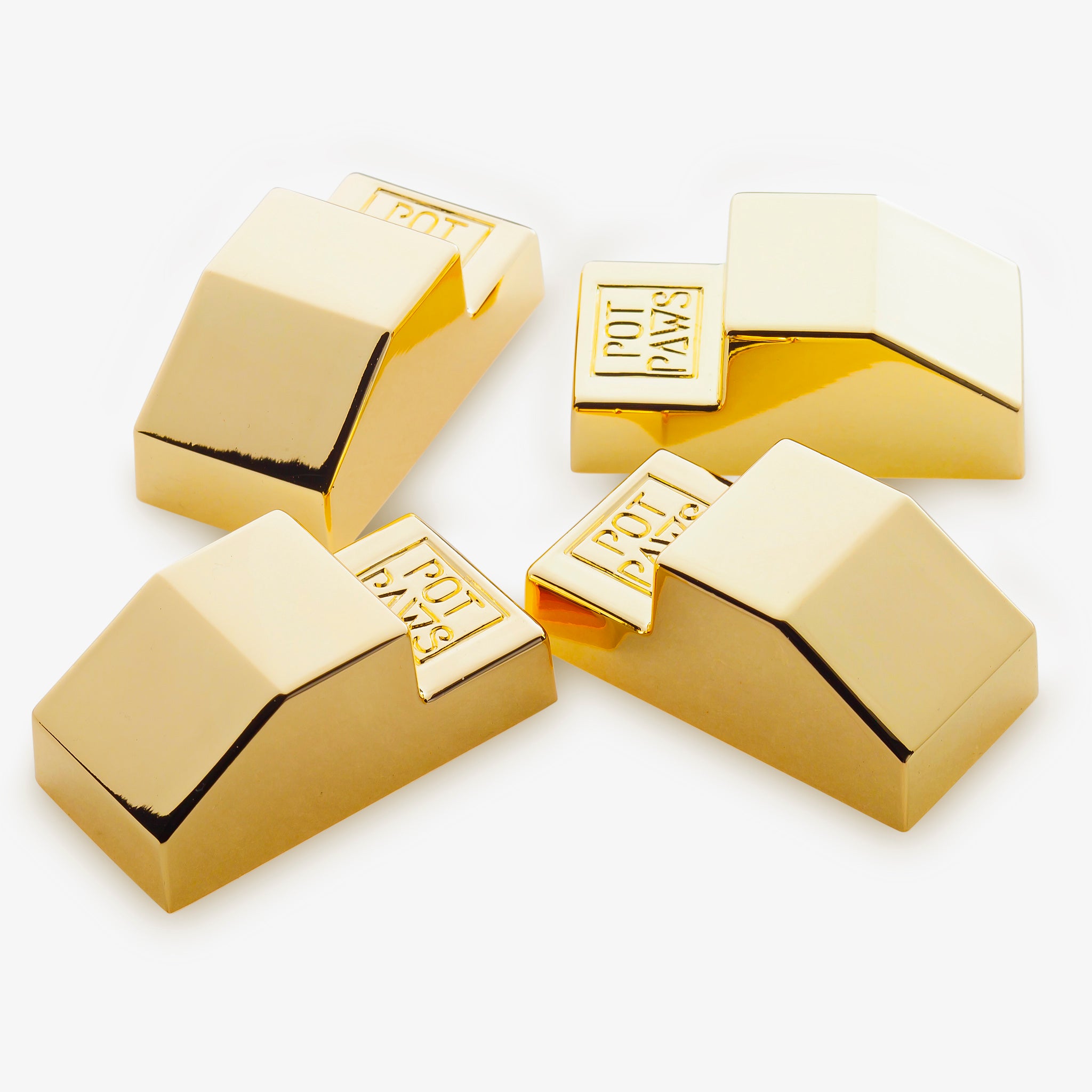 “Set of golden Pot Paws plant feet for small pots and planters”